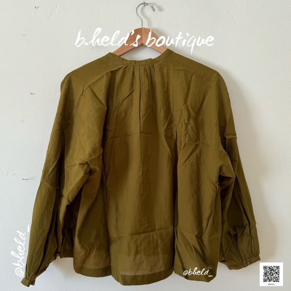 Dôen Jane Blouse in Pickle Green Organic Cotton Viscose Size XS Brand New NWT - Picture 9 of 10